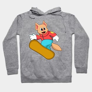 Cat at Snowboard Sports Hoodie